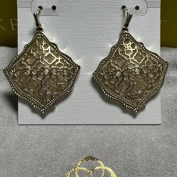 Kendra Scott Gold Statement Earrings - Picture 2 of 4